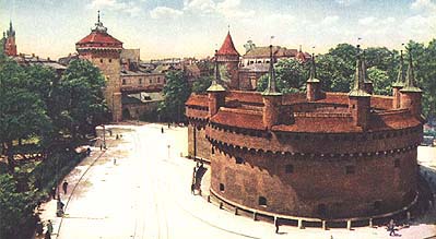 Krakow's barbican and the city walls