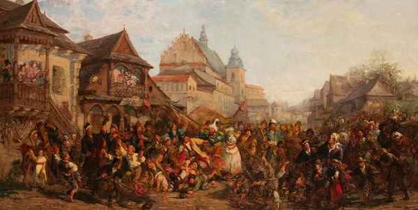Lajkonik pageant in the 19th century - Krakow, Poland