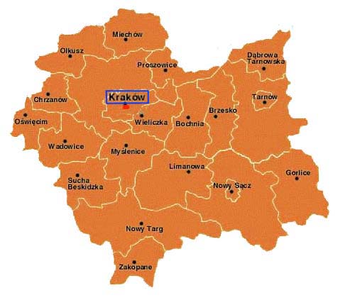 Map of Malopolska