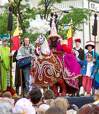 Lajkonik festival takes place in Krakow every June